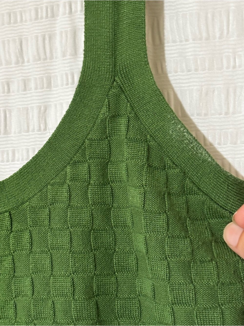 Abercrombie & Fitch Basketweave Knit Tank Green Sz Small - Picture 4 of 6